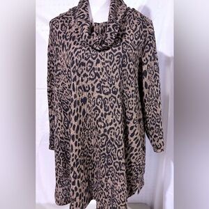 Kim Rogers Black and Tan Cowl Neck Sweater